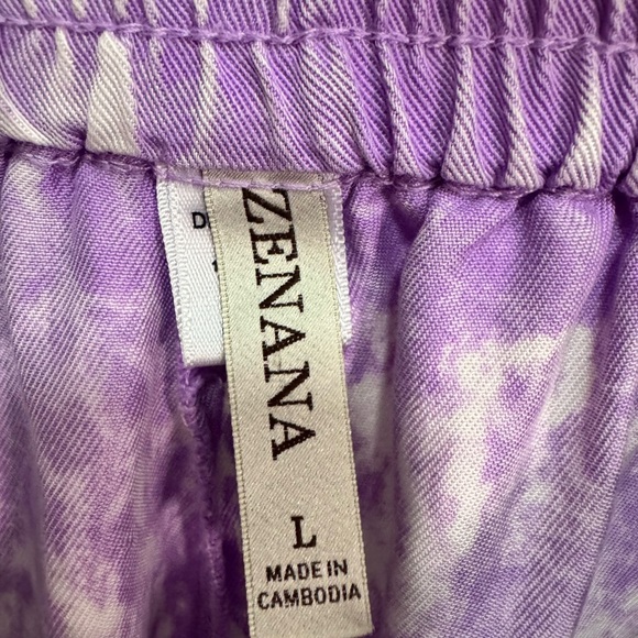 Zenana Outfitters Lavender Tencel High Waist Shorts - Picture 3 of 7